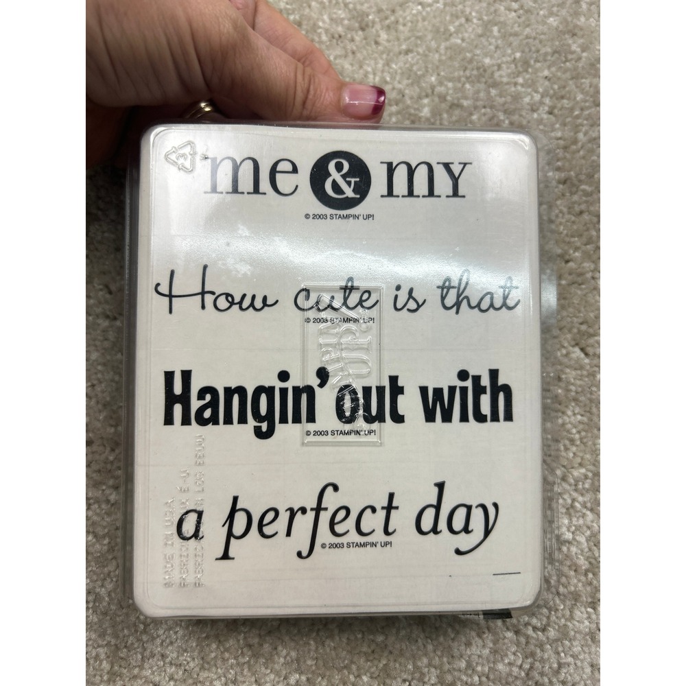 Vintage 2003 Stampin Up Phrase Starters II Wood Mount Rubber Stamp Set 4pc